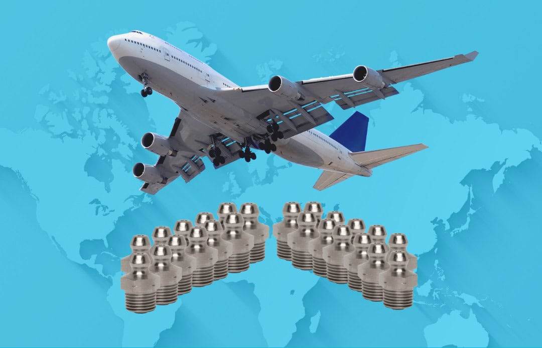 A Plane Flying Over Several Metal Objects